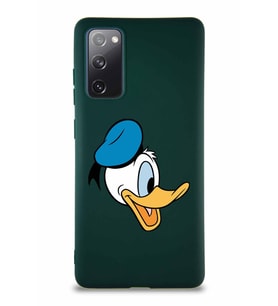 Samsung Galaxy S20 FE Soft Premier Kapak Donald Duck-F Tasarımlı Silikon Kılıf - Yeşil (Şeffaf)