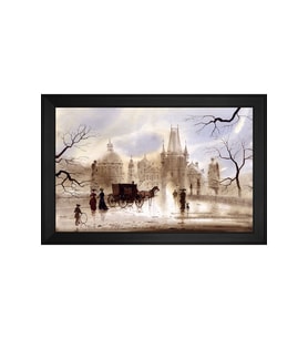 Manzara Temalı Kanvas Tablo 50 x 70 cm Siyah Çerçeve