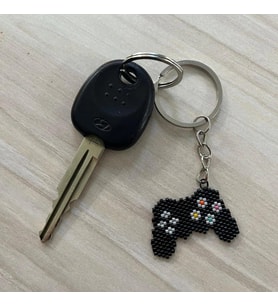 Miyuki Boncuk El Yapımı Joystick Oyun Konsolu Gamepad Anahtarlık / Çanta Süsü