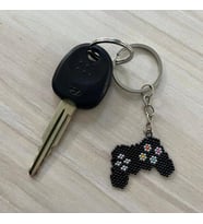 Miyuki Boncuk El Yapımı Joystick Oyun Konsolu Gamepad Anahtarlık / Çanta Süsü