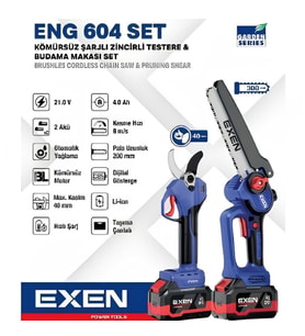 EXEN ENG 604 SET - 21V 4Ah Kömürsüz Şarjlı Testere & Makas Set
