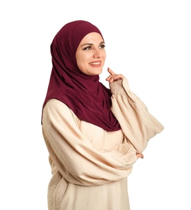 Bordo Pratik Hazır Geçmeli Tesettür Eşarp Sandy Kumaş Kendinden Boneli 1290_16