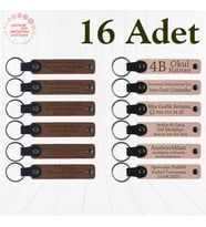 A Kahve & Pudra, Bisiklet Gezisi Grubuna Anı, 16’lı Set, İsim Yazılı Anlamlı Deri Hediyelik