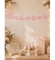 Kaligrafi Banner "Bride To Be" - Pembe