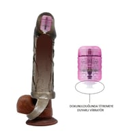 OdinsShop 3 cm Dolgu Uzatmalı Titreşimli Siyahi Penis Kılıfı Prezervatif Vibratör