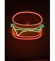 Hamburger Burger Neon led tabela duvar dekoru