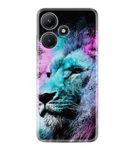 Infınix Hot 30i Kılıf Silikon Desen Özel Seri Pink Blue Leon 1603
