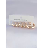 Pirinç Gold Renk Oval Küpe Seti - TJ-BKP8998