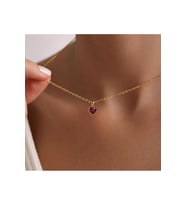 Kırmızı Minimal Kolye 925 Ayar (Gold)
