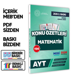 2026 YKS-AYT MEBİ-OGM Matematik Pratik Konu Özet Kitabı RENKLİ A4 Boyut Görsel Destekli BASKI ÜCRETİ