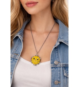 Anime Heart Pirates Desenli Gümüş Renk Zincirli Kolye Unisex Yetişkin