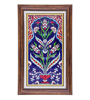 Armada Çini 20x40 Cm ED 160 Karanfil Kıvrık Yaprak El dekoru Çini Pano