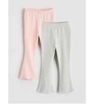 LCW baby Pembe Beli Lastikli Basic Kız Bebek Tayt 2'li