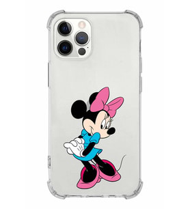 Apple iPhone 12 ProMax Uyumlu Köşe Korumalı Antişok  Kapak Minnie Mouse Tasarımlı Şeffaf  Kılıf