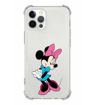 Apple iPhone 12 ProMax Uyumlu Köşe Korumalı Antişok  Kapak Minnie Mouse Tasarımlı Şeffaf  Kılıf