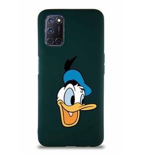 Oppo A52 Soft Premier Kapak Donald Duck-A Tasarımlı Silikon Kılıf - Yeşil (Şeffaf)