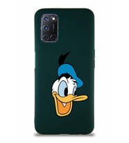Oppo A52 Soft Premier Kapak Donald Duck-A Tasarımlı Silikon Kılıf - Yeşil (Şeffaf)