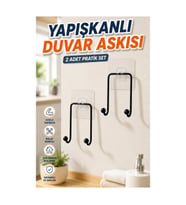2’li Yapışkanlı Duvar Askısı Çok Amaçlı Düzenleyici