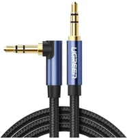 90 Derece L Tipi 3.5 mm Aux Ses Kablosu Mavi 1 Metre