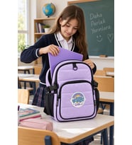 Okul Sırt Çantası Cool Purple 3 Bölmeli Ortopedik Matara Cepli 44x30x20cm