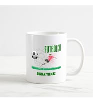 Futbolcu Kupa Bardak (1. Tasarım) (Beyaz)