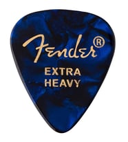 Fender 1980351602 Premium Celluloid Blue Moto Extra Heavy Gitar Penası (12'li) Ekstra Sert Kalınlık Maksimum Güç ve Hız İçin Mavi İnci Desen