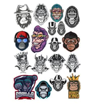 Goril Sticker Set-6 15 Parça Telefon, Tablet, Defter, Laptop Sticker