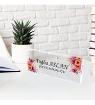 Kişiye Özel Akrilik Masa Üstü İsimlik Büro Ofis Makam İşyeri Hediyesi Masaüstü İsimliği