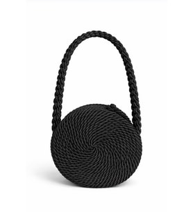 Roperast Onyx Cylinder Black El Yapımı Halat Tasarım Çanta (Siyah)