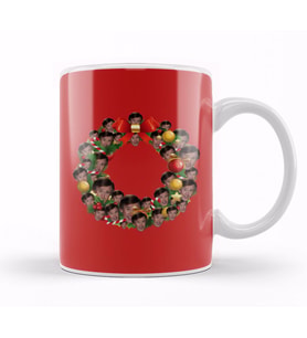 Alan Partridge Multiface Christmas Wreath Kupa Bardak Porselen
