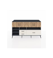 Hyperion Konsol 8 Raflı 3 Çekmeceli 4 Kapaklı 176x44x99 Antrasit-Çam/Aytaşı