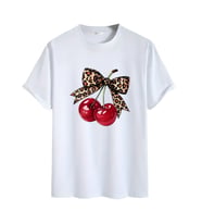 Kiraz  Görselli  Unisex (Cherry Tshirt) Tişört (Beyaz)