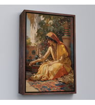 Çerçeveli Hintli Kadın Tablosu (Beyaz)