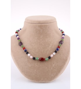 Kız Öğrenci Kolye-aventurin-akik-lapis-havlit-pembe Kuvars-obsidyen-yeşim