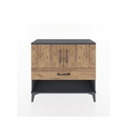 Arges Şifonyer 2 Raflı Tek Çekmeceli 2 Kapaklı 88x30x80 Antrasit-Çam