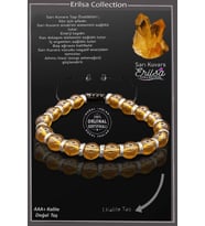 Sertifikalı Hematit - Sarı Limon Kuvars Taşı Bileklik - Ayarlamalı
