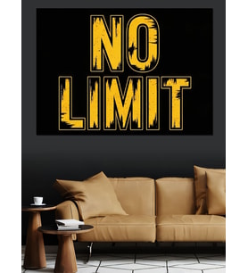 No Limit Yazılı Modern Tablo Dekoratif Kanvas - Mdf Ahşap Tablo