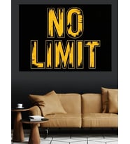 No Limit Yazılı Modern Tablo Dekoratif Kanvas - Mdf Ahşap Tablo