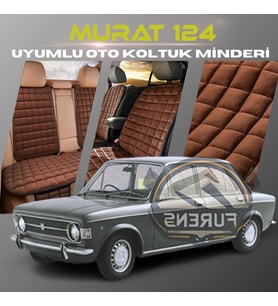 Murat 124 Kahverengi Renk Tay Tüyü Cepli & Terletmez Sırtlı Oto Koltuk Minder Seti - Koltuk Koruma Kılıfı (ÖN & ARKA TAM SET)