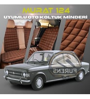 Murat 124 Kahverengi Renk Tay Tüyü Cepli & Terletmez Sırtlı Oto Koltuk Minder Seti - Koltuk Koruma Kılıfı (ÖN & ARKA TAM SET)