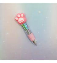 Mini Pembe Pati Çoklu 4 Renkli Tükenmez Kalem - 1 Adet 