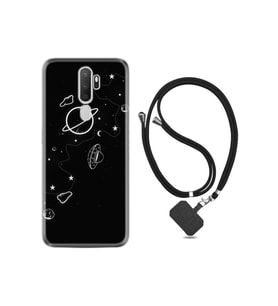 Oppo A5 A9 2020 Kılıf Silikon Ipli Boyun Askılı Desenli Planet 1620