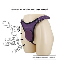 Odins Shop Mor Renkli Universal Protez Dildo Belden Bağlama Kemeri - Caludio 3