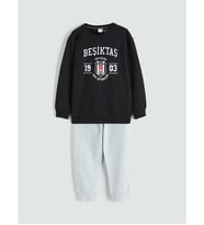LCW Kids Siyah Beşiktaş Baskılı Erkek Çocuk Pijama Takımı