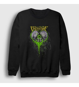 Presmono Unisex Siyah Skulls Bullet For My Valentine Sweatshirt 23463tt