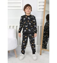 İki İplik Cepli Astronot Temalı Erkek Çocuk Pijama Takımı