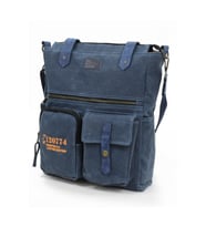 Old Cotton 7062 Lacivert Mavi Suya Dayanıklı Kanvas Omuz, Postacı, El, Okul, Laptop Seyahat Çantası