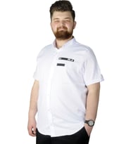 Mode XL Büyük Beden Gömlek Baskılı Play 22365 Beyaz