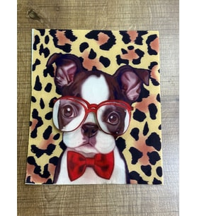21X18 CM LEOPAR 3 BOYUTLU GÖZLÜKLÜ KÖPEK ARMA YAMA DİKİŞ  APLİKE