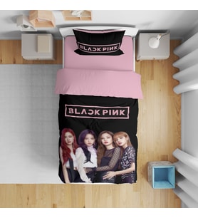 Erayshome  Hediyelik Black Pink Tek Kişilik 3d Nevresim Takımı (Siyah)